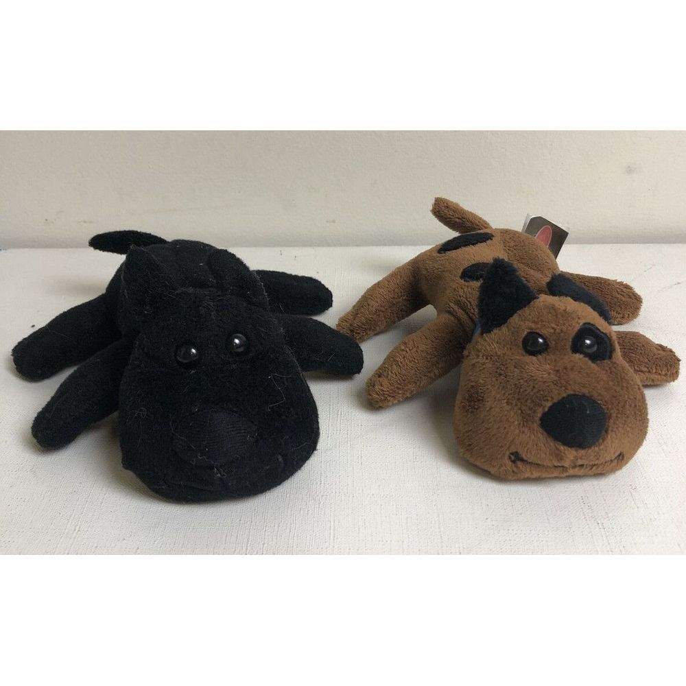 7"‎ Melissa & Doug 2 Dogs Plush Bandit Pepper Cuddly Soft Black Brown Stuffie